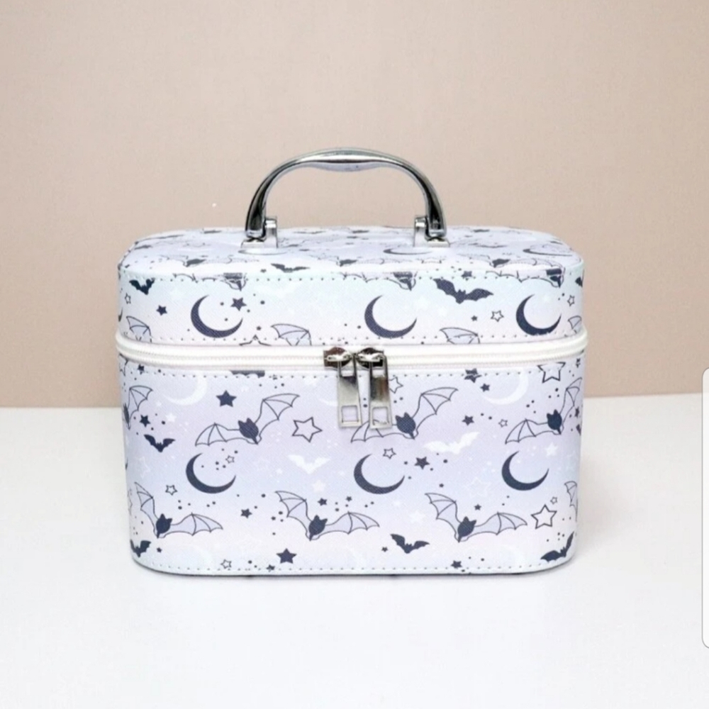 Purple & Black Bat & Moon Makeup Case! New!